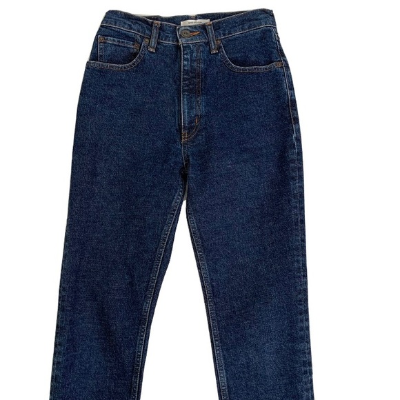 MOUSSY Plain High Rise Slim Straight Jeans in DARK BLUE SIZE 25 - Picture 5 of 11